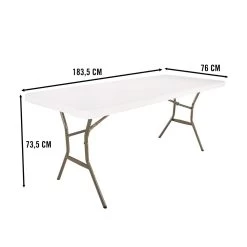 Mesa Rectangular Patas Plegables Crema LIFETIME 183x76x74 Cm -Tienda de muebles de jardín 5ede1d781f36929f8decb5ea9de13acc74b681b1 50cb50c7e3ba483d88b262e300b0bab9