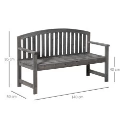 Outsunny Banco De Jardín De 2 Plazas Banco Listones De Madera Con Respaldo Y Reposabrazos Para Terraza Balcón Patio Exterior Carga 320 Kg 140x50x85 Cm Gris -Tienda de muebles de jardín 5eec5260528a44c8701b06e14cd5f8f9cbbc44a2 65217c2c4b454fc49ae0d3a45c8a5422