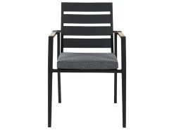 Conjunto De 4 Sillas De Jardín De Metal Negro/gris/madera Clara TAVIANO -Tienda de muebles de jardín 5fb78b2b025889007e2ba9cd07dd8918967c3376 b50dbe972dfa40b69c9ad16c6b5f91e1