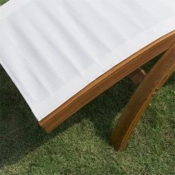 Outsunny Tumbona Tipo Hamaca Para Jardín Terraza Playa Piscina O Patio 161x72x68 Cm Color Blanco Hecha De Madera Malla Y Texteline Con Almohadilla -Tienda de muebles de jardín 60215ef5082bc44fc9c1d9cffa23696255cbf2d1 52bd56815a7b4b55998e4fdc45588152