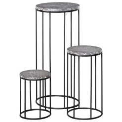 Outsunny Soportes Para Plantas De Metal 3 Piezas Apilables Estantes Porta Macetas Decorativos Con Efecto De Mármol Para Interiores Y Exteriores Ø30,5x70,5 Cm Gris Y Negro -Tienda de muebles de jardín 6079e3192590db3b5317fad799aa4185081dda9e 12440af41d884135979f42c7f8310db2