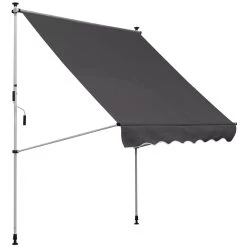 Outsunny Toldo Manual Retráctil 200x150 Cm Con Manivela De Aluminio Ángulo Ajustable Protección Solar Para Terraza Balcón Jardín Patio Gris -Tienda de muebles de jardín 60e6695dd54560a3210a3045c2badb4e1977a903 e96b9c7b052b42ca8b513eb1163efe31