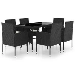 Juego De Comedor Para Jardín 7 Piezas Ratán Sintético Negro VidaXL -Tienda de muebles de jardín 6108eb6f2860e17debeffc8def4d52c3615377c2 4547b74f71a94b0281cefc56a7d72ab2