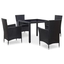 Juego De Comedor De Jardín 5 Piezas Ratán Sintético Negro VidaXL -Tienda de muebles de jardín 619e28c69e31b2730718bcff492d907924a42f9f 93f0890f36d0486d92c007fde07b362f
