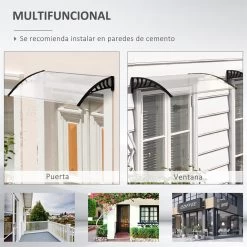 Outsunny Tejadillo De Protección Para Puertas Ventanas Contra Sol Y Lluvia Marquesina De Techo Diseño Moderno Aleación De Aluminio Duradero 150x90x25 Cm Transparente -Tienda de muebles de jardín 61b6a04d7e1062eeb5bf91d01b7728841f924b81 53a20fbe93a04c35a6329e134492766e