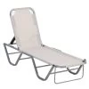 Outsunny Tumbona De Jardín Con Respaldo Ajustable En 5 Posiciones De Aluminio Y Texteline Para Terraza Patio Exterior 163x58,5x91 Cm Beige