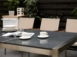 Conjunto De Jardín Mesa Con Tablero De Piedra Natural Gris Pulido 220 Cm, 8 Sillas Beige GROSSETO -Tienda de muebles de jardín 63f4733152b13838f34596a0565755e932b17baa 227ed0858e8d40daa5967cfbeda4c87c