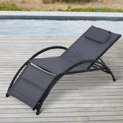 Outsunny Tumbona De Jardín Aluminio Reclinable Con Respaldo Ajustable De 5 Niveles Reposapiés Regulable Y Reposacabezas Extraíble Para Terraza Balcón Exterior 66x152x81 Cm Gris -Tienda de muebles de jardín 6460750625e9396d4f66678dcae6ef637c007862 16c2770a7d424e5293bbd25aa0184728