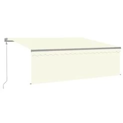Toldo Automático Retráctil Con Persiana Color Crema 4x3 M VidaXL