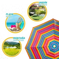 Sombrilla Playa Antiviento 220 Cm Con Protección UV50 Aktive Beach -Tienda de muebles de jardín 65fe32c925ffc56d281e384abb0a4611b6080314 dff2396e44c2481893809a9c31a10dc9