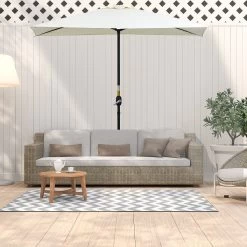 Outsunny Sombrilla Semicircular 230x130x245 Cm Parasol Para Pared De Jardín Con Manivela Y Mástil De Metal De Ø38 Mm Terraza Balcón Beige -Tienda de muebles de jardín 6ad33d43f0343719983ff28db123d57edc25c98e b405076f71814acbb86922f4bf508b4f