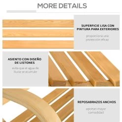 Outsunny Banco Columpio De Madera De 2 Plazas Tipo Balancín Colgante Carga Máx. 250 Kg Para Jardín Terraza Balcón Exterior 141,5x51x78 Cm Natural 15 Outsunny Banco Columpio De Madera De 2 Plazas Tipo Balancín Colgante Carga Máx. 250 Kg Para Jardín Terraza Balcón Exterior 141,5x51x78 Cm Natural -Tienda de muebles de jardín 6bc5a337d417bc3f3d1b67ba754f03b09fae8422 2df04dc8457942748e087e0c8505386e