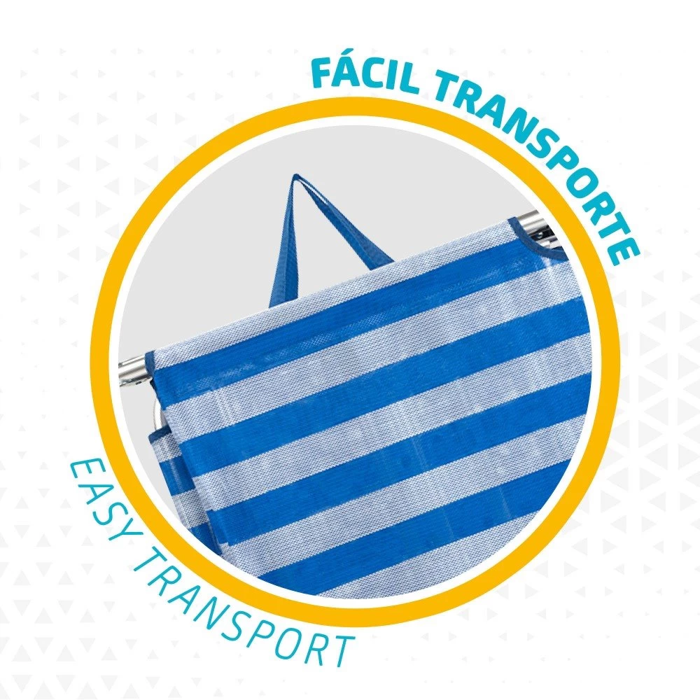 Tumbona Plegable De Aluminio 3 Posiciones Aktive Beach 6 Tumbona Plegable De Aluminio 3 Posiciones Aktive Beach - Imagen 4