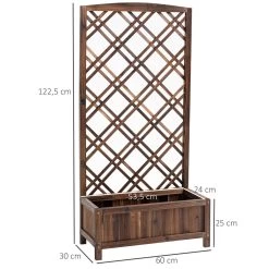 Outsunny Jardinera Con Enrejado Jardinera Con Celosía De Madera Macetero Con Soporte Para Trepadora Cultivos Plantas En Terraza Jardín Balcón 60x30x122,5 Cm Marrón -Tienda de muebles de jardín 6cdb17ffdb9474e15cfc2ff0eef09af69fe354ed 4d203e5f904645bb9e62b5ac251fb5b7