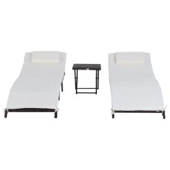 Outsunny Set De 2 Tumbonas 196x61x53cm Con Mesita Plegable 40x40x40cm De Ratán Para Jardín Exterior Con Cojines Beige Y Marrón -Tienda de muebles de jardín 6d05251748acf7038c9037862092dc3a096849fd ee325d65cbb44e8cb2fcd7aafd9634a1