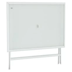Outsunny Mesa De Jardín De Metal Plegable Mesa De Camping Rectangular De Vidrio Templado Con Agujero Para Sombrilla Para Picnic Terraza Balcón 110x70x70 Cm Blanco -Tienda de muebles de jardín 6d844e493bcd7af6f2f6d9fe73b3391018b41ed6 4a84390fbca3421db01f1543a742b9b5