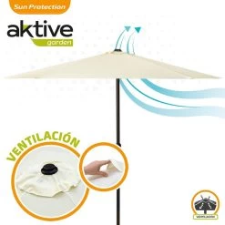 Parasol Hexagonal 250 Cm Color Crema Mástil Aluminio Aktive Garden -Tienda de muebles de jardín 6e95377e92398726fd12504157fe9f2a2f966c4c 36d5c1c03d2b4085a786d4b7eb1e7b86