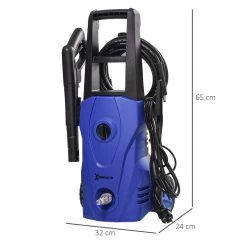 DURHAND Hidrolimpiadora Lavadora De Alta Presión 1600W Caudal 432 L/h Bomba De Aluminio Presión De 135 Bar Manguera De 6 M Incluye Botella De Jabón Boquilla Cepillo 32x24x65 Cm Azul -Tienda de muebles de jardín 6f4fd18cc29fe35e59600f02e165b2f3bd23623c 50dde3ec27b14183bd69c504bb179b26