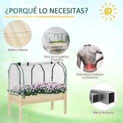 Outsunny Huerto Urbano Elevado De Madera 121x55x117 Cm Con Cubierta De Protección Mesa De Jardinera Para Cultivo Flores Vegetales En Jardín Terraza Color Natural 16 Outsunny Huerto Urbano Elevado De Madera 121x55x117 Cm Con Cubierta De Protección Mesa De Jardinera Para Cultivo Flores Vegetales En Jardín Terraza Color Natural -Tienda de muebles de jardín 6f741bd0e89655386b62a8d2bbd15334def7cf10 3813ba85e44942d7b9a65181ebad5a08