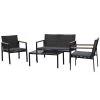 Outsunny Conjunto Muebles De Ratán De 4 Piezas Con Cojines Acolchados 2 Sillone 1 Sofá Para Doble Y Cafetería Vidrio Templado Para Jardín Exterior Terraza Patio Negro Y Gris -Tienda de muebles de jardín 6fd86c32f37553b780e34edde413be2a0b7dc894 424cf6b5cf294f3484c1430c5d09fb13