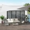Outsunny Toldo Vela Rectángulo 4x6m Toldo Parasol Vela De Sombra Protección UV Poliéster Para Patio Terraza Jardín -Tienda de muebles de jardín 703f7c88e152cf6617a45918d70c026cbef34bf3 9d8f10bf13f04123ae05f11d7fb0a898