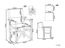 Conjunto De 2 Sillas De Jardín Madera Clara/gris Con Tela Blanco/verde CINE -Tienda de muebles de jardín 70a604f6dfb3e081e6cbba189c60bf201533808b 5fc5225583a54448ba0c52348faf147d