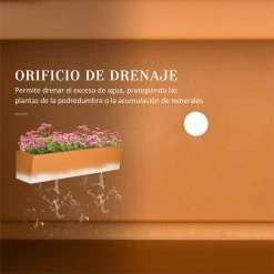 Outsunny Jardinera Colgante De Acero Maceta Rectangular Colgante Con 2 Ganchos Ajustables Y 2 Orificios De Drenaje Para Balcón Jardín Patio 91x35x24 Cm Marrón -Tienda de muebles de jardín 72948899d2f929400e7b6785d2efb6b364641480 507e0ef97684441daa40d3e86426f27b