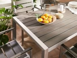 Mesa De Comedor De Metal Gris/plateado 180 X 90 Cm VERNIO -Tienda de muebles de jardín 735d94d09c2225a6ff4ce04b0848ba75e1617b51 f555f615195843be8162855fe7388428