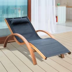 Outsunny Tumbona Hamaca 161x72x68cm Jardin Terraza Playa Piscina Patio Hotel Madera Negro -Tienda de muebles de jardín 7574922a61d887e82ae9ccb416678373bab0bb89 571a841efd5443d7ba7358f8e73e037c