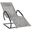 Outsunny Tumbona De Jardín Ergonómica Con Reposacabezas Reposapiés Y Reposabrazos Mecedora Tapizado En Tela Texteline Transpirable Para Terraza Patio 160x59,5x83 Cm Gris -Tienda de muebles de jardín 75999ca07ede70fe7e934e4122488c565ae9295c bae511849e7f4562bb79b7e183e555e4