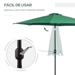 Outsunny Sombrilla De Jardín Ø295x250 Cm Con Manivela Parasol Exterior Con Mecanismo De Inclinación Y Poste Desmontable De Metal Para Terraza Piscina Patio Verde -Tienda de muebles de jardín 762d6628f9dd78b5d27e75071569c58eb06a944d 4115ce1e2d2844fa9b338ed9cf286ec2