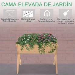 Outsunny Huerto Urbano De Madera 100x70x80 Cm Mesa De Cultivo Para Plantas Flores Hortalizas Con Patas Elevadas 4 Orificios De Drenaje Y Tela Geotextil -Tienda de muebles de jardín 7654e80022e4721929259e30863d2c7622e0ba50 c59de75f1eeb40b88bb11899a1f07fc9