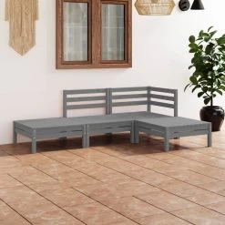 Juego De Muebles De Jardín 4 Piezas Madera Maciza De Pino Gris VidaXL -Tienda de muebles de jardín 7a7f0e483ae1f98ccbf963eb534d1e64fc4d065a 52642d1dfe0e432fab0411bbea20095c