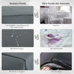 Outsunny Funda Protectora Para Muebles De Jardín Tela Oxford 600D Impermeable Cubierta De Muebles De Mesas Sillas Sofás Exterior Con Cordón Y Hebilla 190,5x72x76 Cm Gris -Tienda de muebles de jardín 7a8c983d5e6ea427a3922ac63269829cda17c705 702087606e8345b184a3964e57ec5d55