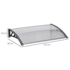 Outsunny Tejadillo De Protección 110x60 Cm Marquesina Exterior Para Puertas Y Ventanas Contra Sol Y Lluvia Con Soporte De PP Policarbonato Transparente -Tienda de muebles de jardín 7aac099d1080739f70bff580a8f1b6e5127525eb 4bb3a7f3d5384b7694a9fd450b932c7f