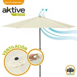 Parasol Hexagonal 300 Cm Color Crema Mástil Aluminio Aktive Garden -Tienda de muebles de jardín 7ab599faf862d761655705884b5e9384e3df58ae 3a4056ba91054bcaa2546e45ab3c08af