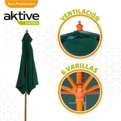 Sombrilla Aktive 270 X 240 X 270 Cm Ø 270 Cm Madera Verde -Tienda de muebles de jardín 7b710e3042603687d2a6eba9fcafcb0f4e85cde2 b4d622ac19344b60a1c70ba4027e27be