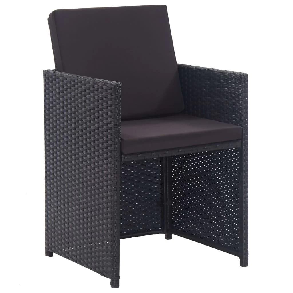 Set Comedor De Jardín 15 Piezas Y Cojines Ratán Sintético Negro VidaXL 6 Set Comedor De Jardín 15 Piezas Y Cojines Ratán Sintético Negro VidaXL - Imagen 4