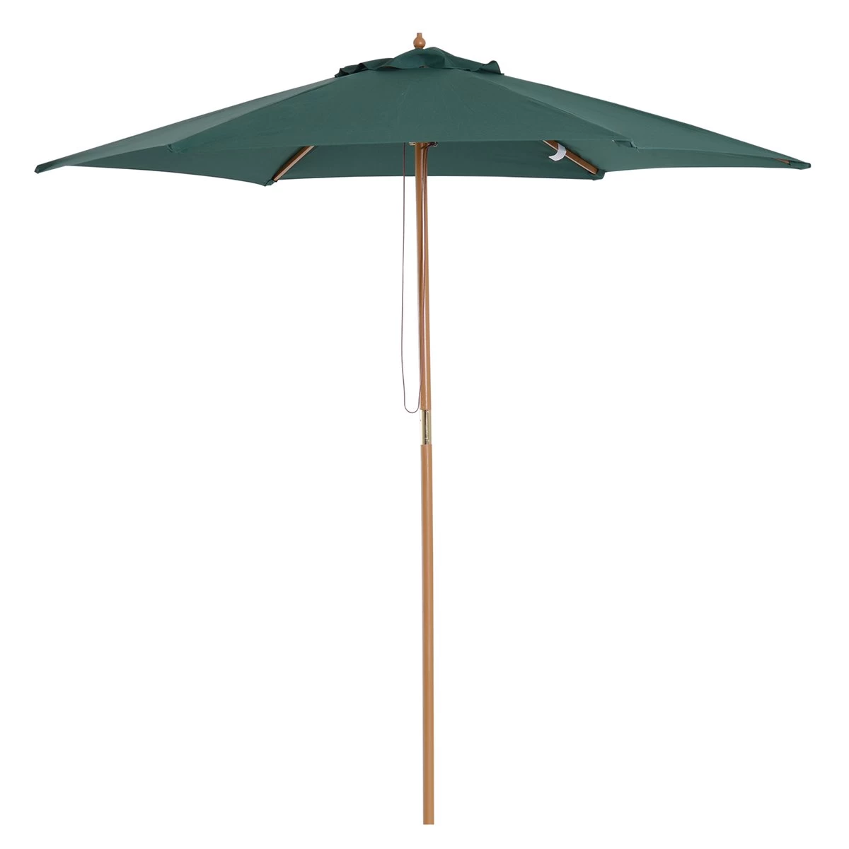 Outsunny Sombrilla Parasol De Madera Ø250x230cm Para Exterior Con 6 Varillas Sistema De Cuerda Con Fijación Desmontable Portátil Fácil De Guardar Y Transportar Verde 3 Outsunny Sombrilla Parasol De Madera Ø250x230cm Para Exterior Con 6 Varillas Sistema De Cuerda Con Fijación Desmontable Portátil Fácil De Guardar Y Transportar Verde
