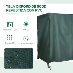 Outsunny Funda Para Columpios De Exterior Con Cremallera Cubierta Muebles Para Exterior Ideal Columpios 205x124x164 Cm Verde Oscuro -Tienda de muebles de jardín 7c8cee53ac05ed702b0bf9e3fc3f29bdbcd931d0 d2d1687e0b7d49109628fec9f1c4af84