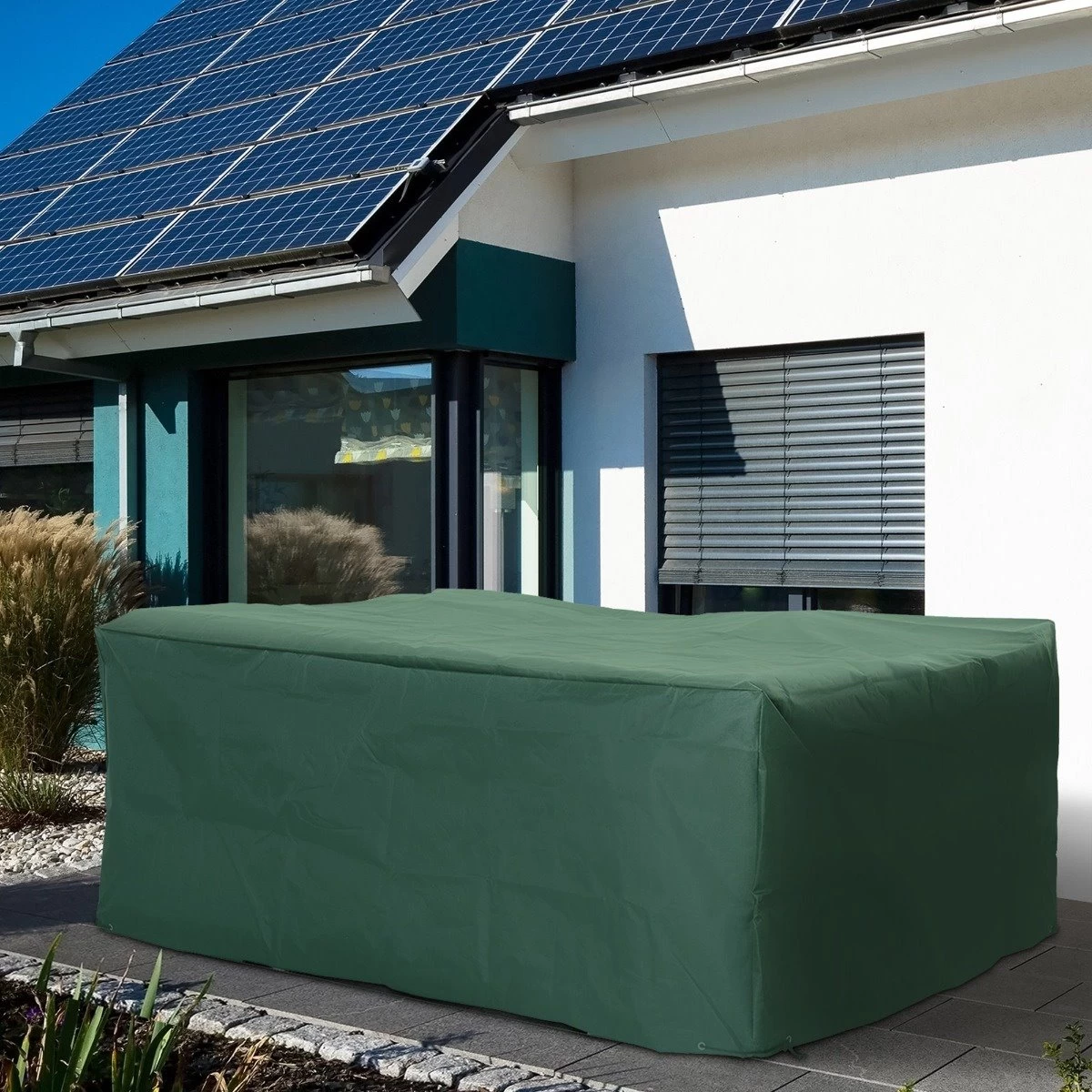Outsunny Funda Para Muebles De Jardín 245x165x55 Cm Cubierta De Protección De Exterior Con Ojales De Aluminio Y Tela Oxford Impermeable Para Terraza Patio Balcón Verde 4 Outsunny Funda Para Muebles De Jardín 245x165x55 Cm Cubierta De Protección De Exterior Con Ojales De Aluminio Y Tela Oxford Impermeable Para Terraza Patio Balcón Verde - Imagen 2