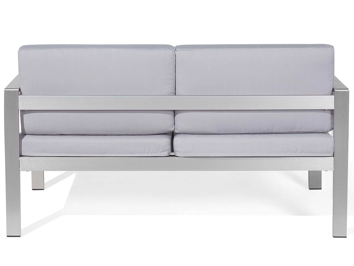 Banco De Jardín 2 Plazas De Metal Gris Claro SALERNO 8 Banco De Jardín 2 Plazas De Metal Gris Claro SALERNO - Imagen 6