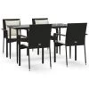 Set De Muebles Jardín 5 Pzas Con Cojines Ratán Sintético Negro VidaXL