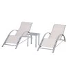 Outsunny 2 Tumbonas De Jardín 59x169x66 Cm Con Mesa De Café 41x41x45 Cm De Vidrio Templado Reposabrazos Para Patio Piscina Terraza Aire Libre Beige -Tienda de muebles de jardín 81210d72733946da07fbd475cbe03a0f0c4a8cd8 66ad256df13446b7a7d5ea780b546e4f