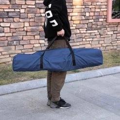 Outsunny Hamaca De Jardín Con Soporte Plegable Con Cama De Tela Oxford Y Malla Transpirable Bolsillo De Almacenaje Y Bolsa De Transporte 235,5x82x90,5 Cm Azul Y Plata -Tienda de muebles de jardín 822d53d0f2381817b12a7d42be3d4fcabbad7968 38e6de8459b24c72b287594cb8c49ee5