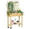 Outsunny Huerto Urbano Elevado De Madera Con Ruedas Mesa De Cultivo Con Enrejado Cama De Jardín Elevado Con Tela No Tejida Y Orificio De Drenaje Para Plantas Flores 79x29x130 Cm Natural -Tienda de muebles de jardín 824cd4008550f749b95139976cc2a44d071990f8 134dc9b390f1450fb984ef1bbfd8a3d9