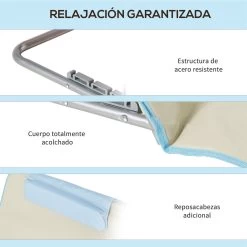 Outsunny Set De 2 Esteras De Playa Plegables 124x53x50 Cm Con Respaldo Ajustable Y Reposacabezas Esterillas De Playa Tela Oxford Acero Con Bolsa De Transporte Beige -Tienda de muebles de jardín 8292476a3a86e18cca566f8bd142e48f38c00e11 f160a046a2b84c59a64461f883ca22be