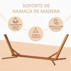 Outsunny Soporte Para Hamaca De Madera Plegable Ajustable De 3 Niveles Estructura Para Hamaca 217-380 Cm De Longitud Carga Máx. 150 Kg Para Jardín Terraza 388x152x89 Cm Teca -Tienda de muebles de jardín 82b277c660be992060e26b5f61090bc188591cfb 4b7d413154d9401b84e1e43641463763