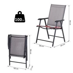 Outsunny Conjunto De 2 Sillas Plegables Para Exterior Con Reposabrazos Sillas Para Balcones Jardín Terraza Metal Texteline Carga 100kg 58x64x94 Cm Gris -Tienda de muebles de jardín 830ed8fbb4d913b8494ff8cacc3bbe895ffe7674 d9819df1a18042128dd066e2b58d23b6