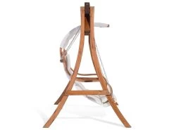 Columpio De Madera De Alerce Oscura/beige Crema APRILIA -Tienda de muebles de jardín 831868a40ab6401a0bc92ebae276b1660522a79a c5b96ffbf09c4249992c6bb4f0eec842